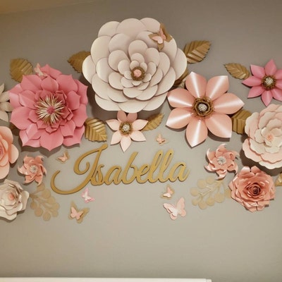 Large Name Sign Gold Name Wall Hanging Custom Name Baby Nursery Wall