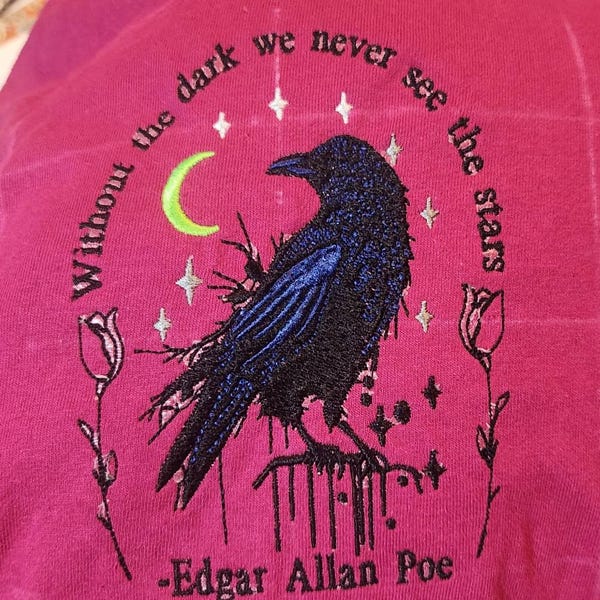 Without the Dark We Never See the Stars Embroidery Designs, Crow ...