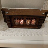 IN12 Nixie Tube Clock Kit With Wooden Case & Power Supply - Retro 24-Hour Display