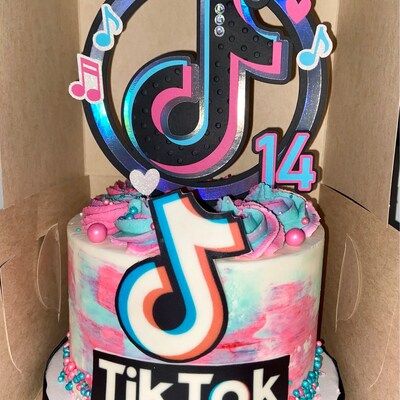 Tiktok Cake Topper Tik Tok Cake Topper Tiktok Theme - Etsy