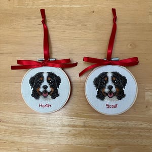 Kit Point De Croix Pré-imprimé 11CT 40x50cm - Motif Chien Bouvier Bernois, Complet Pour Débutant - 4