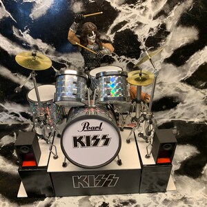 ミニチュアドラムセット ミニ シルバー 1:12 1/12 楽器