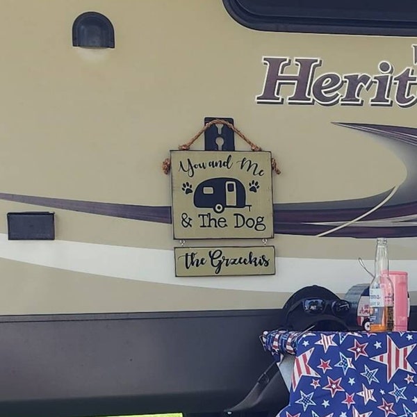 Personalized Dog Camper Sign: Solid Wood RV Decor - Etsy