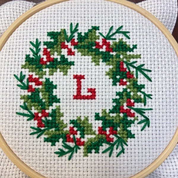 Monogram Ornament Cross Stitch Pattern With Alphabet Chart, Cross ...