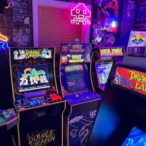Space Invaders 40th Arcade 1up Marquee Header/backlit Sign - Etsy