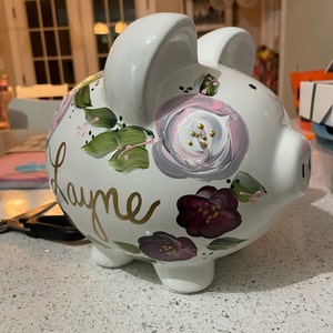 Guys N Gals - Rainbow Ombre Piggy Bank with Name main image 1