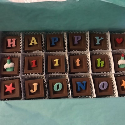 Personalized Words in Chocolate Custom Chocolate Words Personalized Chocolate Phrase Message in ...