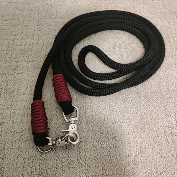 SPLIT REINS With PARACORD, Rope Reins, Double Braided Nylon Yacht Rope ...