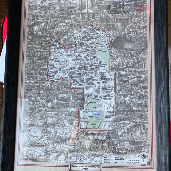 Map University of South Carolina Print South Carolina Wall Art Carolina ...