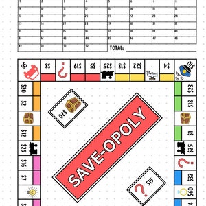 Saveopoly Savings Challenge PRINTABLE Journal Page Printable Savings Saveopoly Savings Challenge PRINTABLE Journal Page Printable Savings