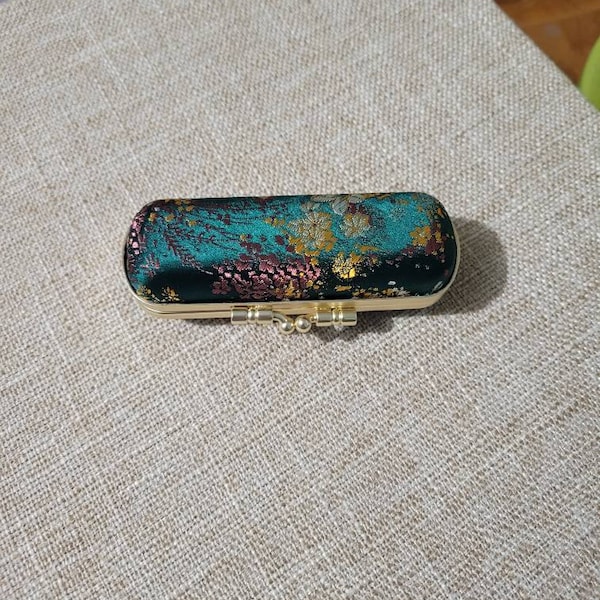 Gradation Swarovski Crystal Lipstick Case With Mirror - Blue