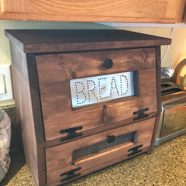 Vegetable Bin/Breadbox, veggie bin, vegetable storage, rustic vegetabl –  Rustic Woodworking Co