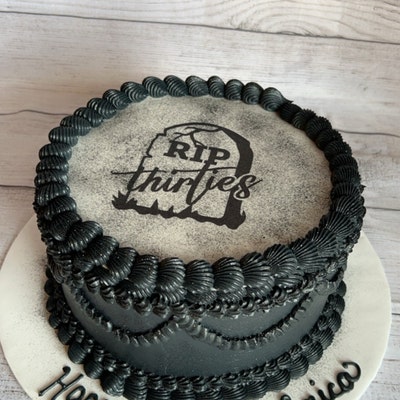 „Death To My 30s“-Deko-Set – Schwarze 40. Geburtstagsdeko Mit Banner, Tortenaufsatz, Schärpe & Ballons