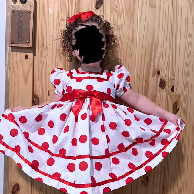 White & Red Polka Dot Shirley Temple Baby Doll Style Short