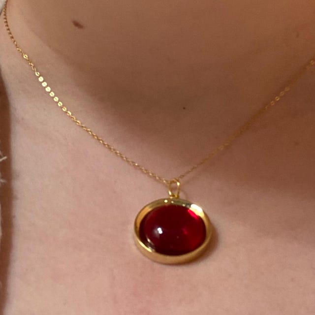 Ruby Amulet Necklace, the Stone Necklace, You Can Unlock Any