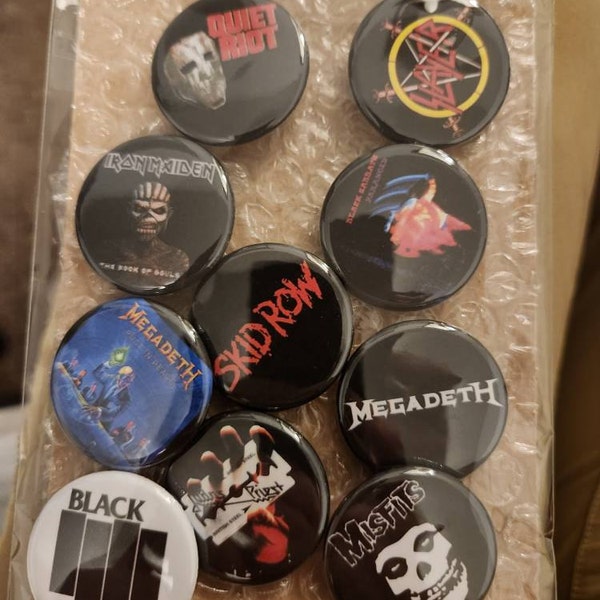 80's Heavy Metal Band Pins, Badges - Etsy