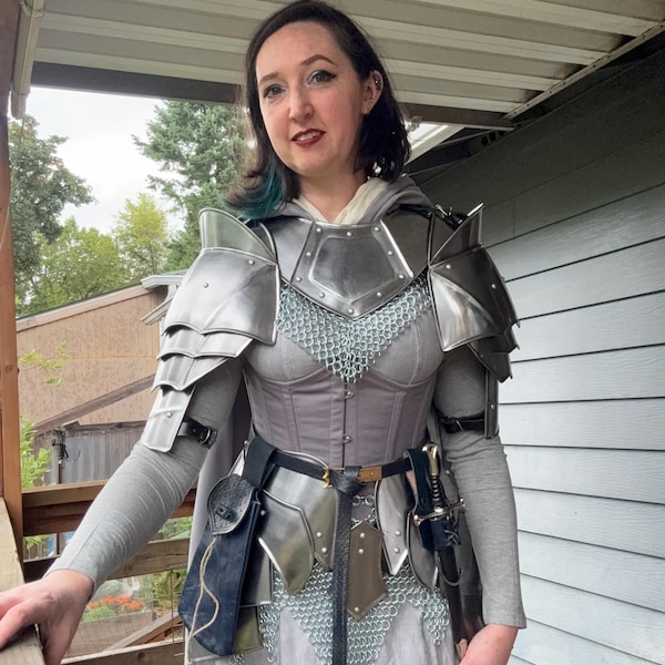Medieval Lady Warrior Armor Set, Medieval Fantasy Chainmail Cosplay for ...