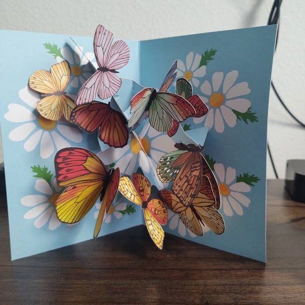 Butterfly 3D Pop up Card, Handmade Greeting Card - Etsy
