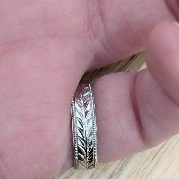 925 Sterling Silver Ring Satin DC Edge 3CZ Wedding Band - 6mm - Karma Jewellery and Body Piercing