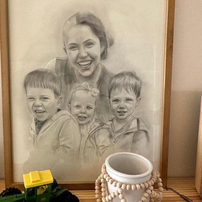 Custom Hand Drawn Portrait Graphite Drawing From Photo - Etsy