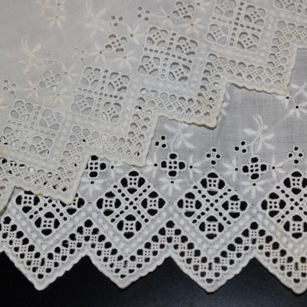 Exquisite Fine Hand Embroidered Lace Trim Eyelets Ribbon Insertion ...