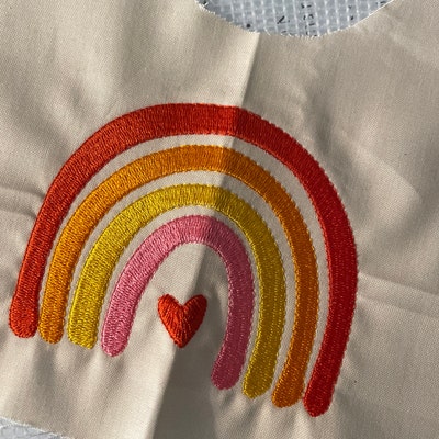 Boho Rainbow Embroidery Design With Heart Machine Embroidery - Etsy