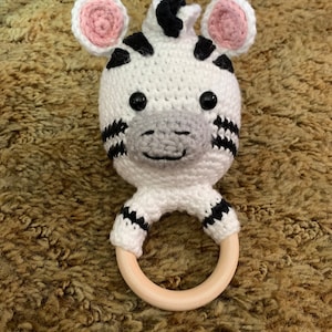 5IN1 Crochet Baby Rattle Patterns : Zebra, Lion, Giraffe, Elephant ...