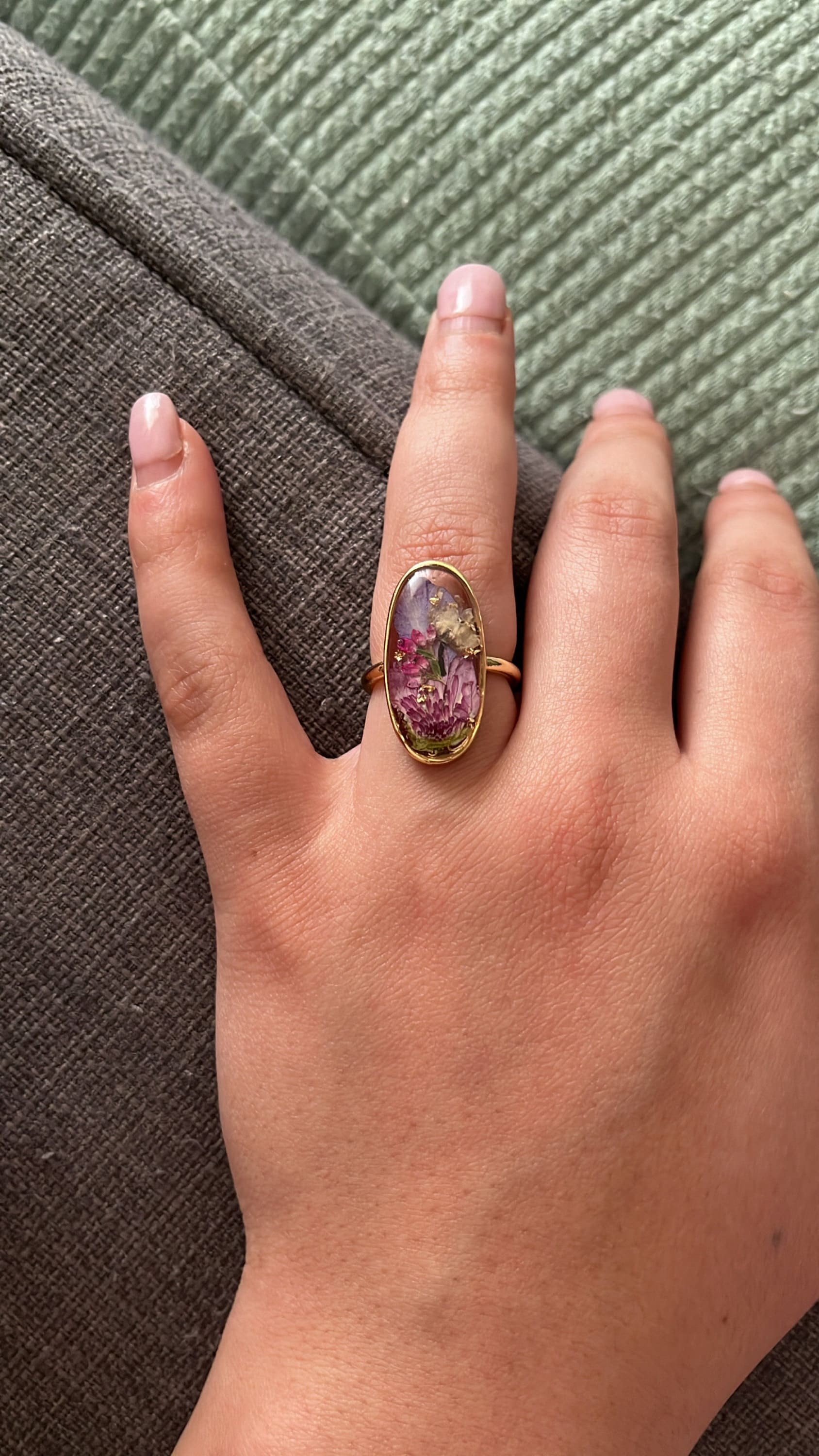Personalized birth flower ring, birth month flower jewelry, personalized birthday gift for her, nature inspired ring, custom resin ring