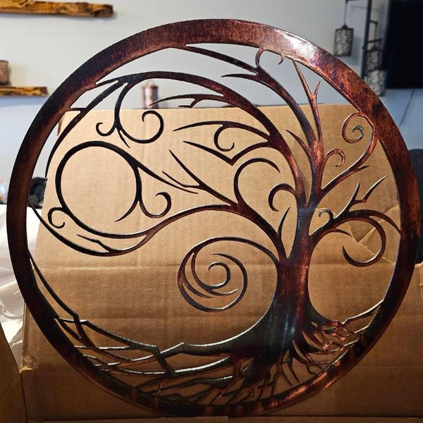 Enchanting Starry Night Tree of Life Metal Wall Art | Modern Nature and