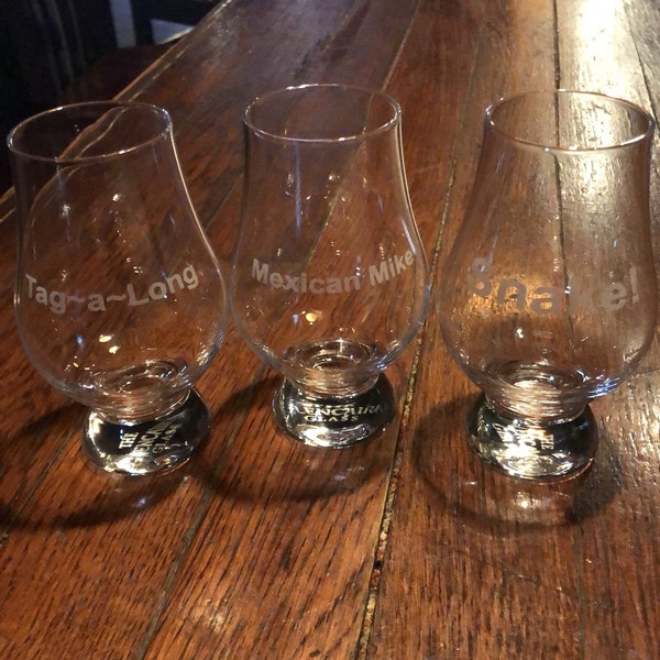 Glencairn Whiskey Glass, Custom Glencairn Bourbon Snifter, Engraved ...