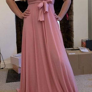 Vestido noche rosa, vestido largo rosa, vestido fiesta, vestido ...