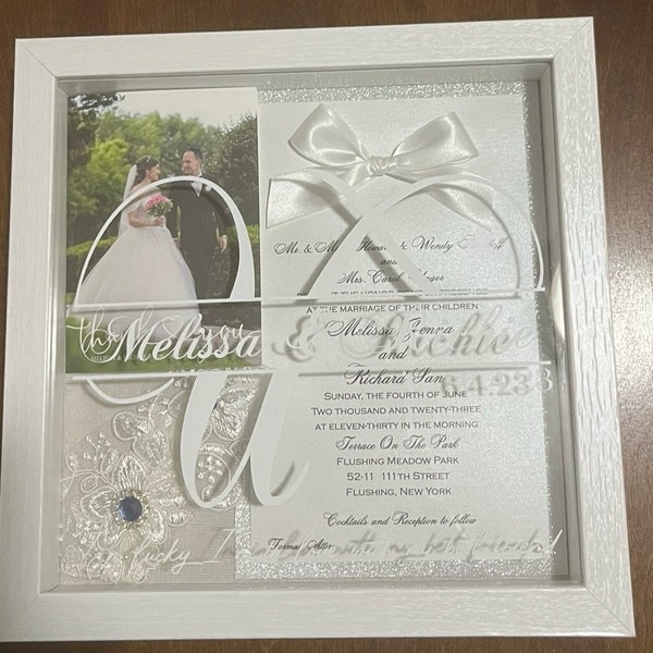 Personalized Wedding Day Gift Keepsake Display Shadowbox Split Single ...