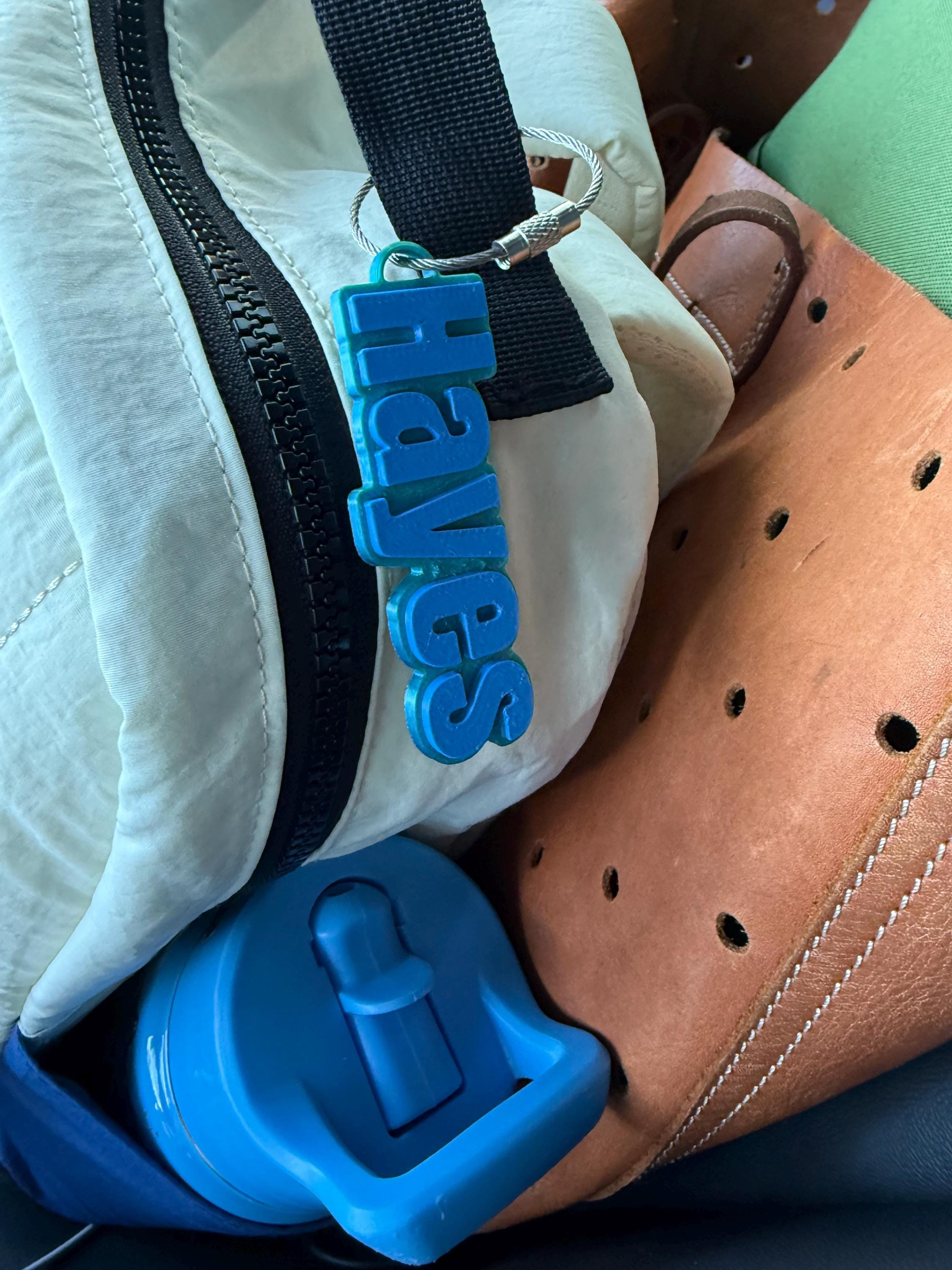 Bottle Name Tag, Personalized Name Keychain, Custom Backpack Tag, School Name Label, Tumbler Charm, Lunchbox Tag, 3D Printed Keychains