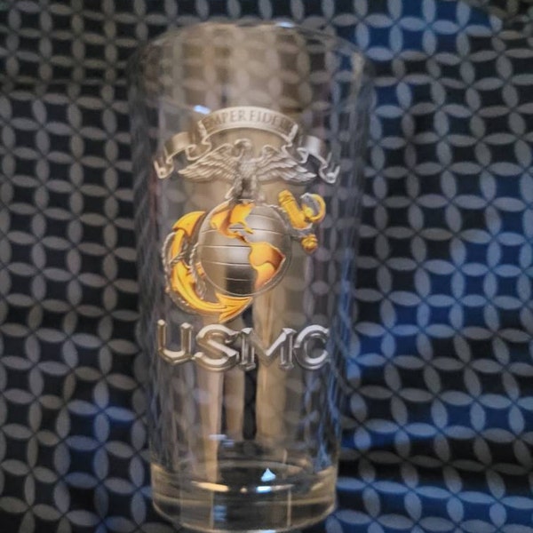 USMC Marine Corps Semper Fidelis 16oz Pint Glass Glass Set - Etsy
