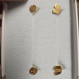 Customer photo, Open Book Stud Earrings