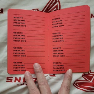PASSWORD LOG Traveler's Notebook Insert - Choose From 23 Colors