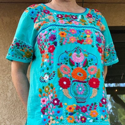 Sizes XS-S-M-L-XL 2XL Mexican Blouses Hand Embroidered - Etsy