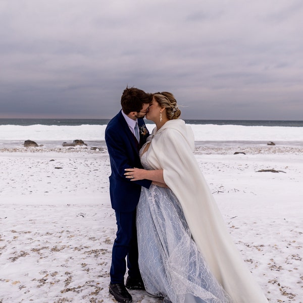 Bridal Cape Hooded Warm Wedding Cloak Etsy
