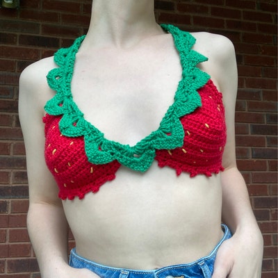 Strawberry Crochet Top PATTERN Crochet Bralette Pattern Only Crochet