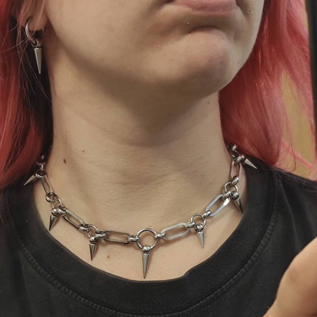 Collier Chaîne Menottes Métal Punk Gothique Argenté - Neuf Avec étiquettes Black Sugar
