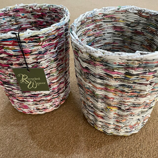Original Handmade Waste Bin Made From Recycled Newspapers