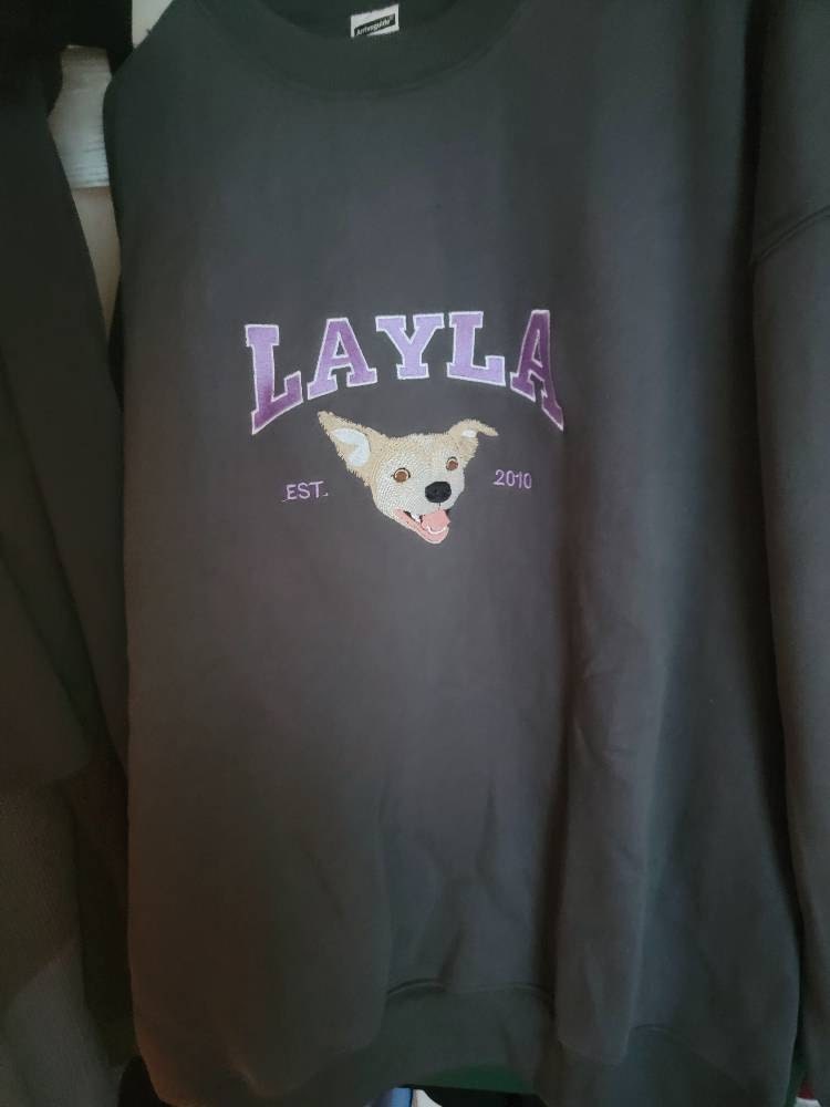 Custom Embroidered Pet From Your Photo T-Shirt, Personalized Cat Sweatshirt, Pet Name Sweatshirt, Cat Mom Gift, Cat Lover Gift, Pet Gift