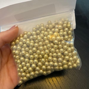 Gold 4mm Edible Sugar Pearls/ Dragée Balls - 50g