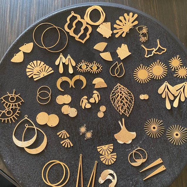 Raw Brass Earring Findings 88 PCS One Set, Endless Possibilities