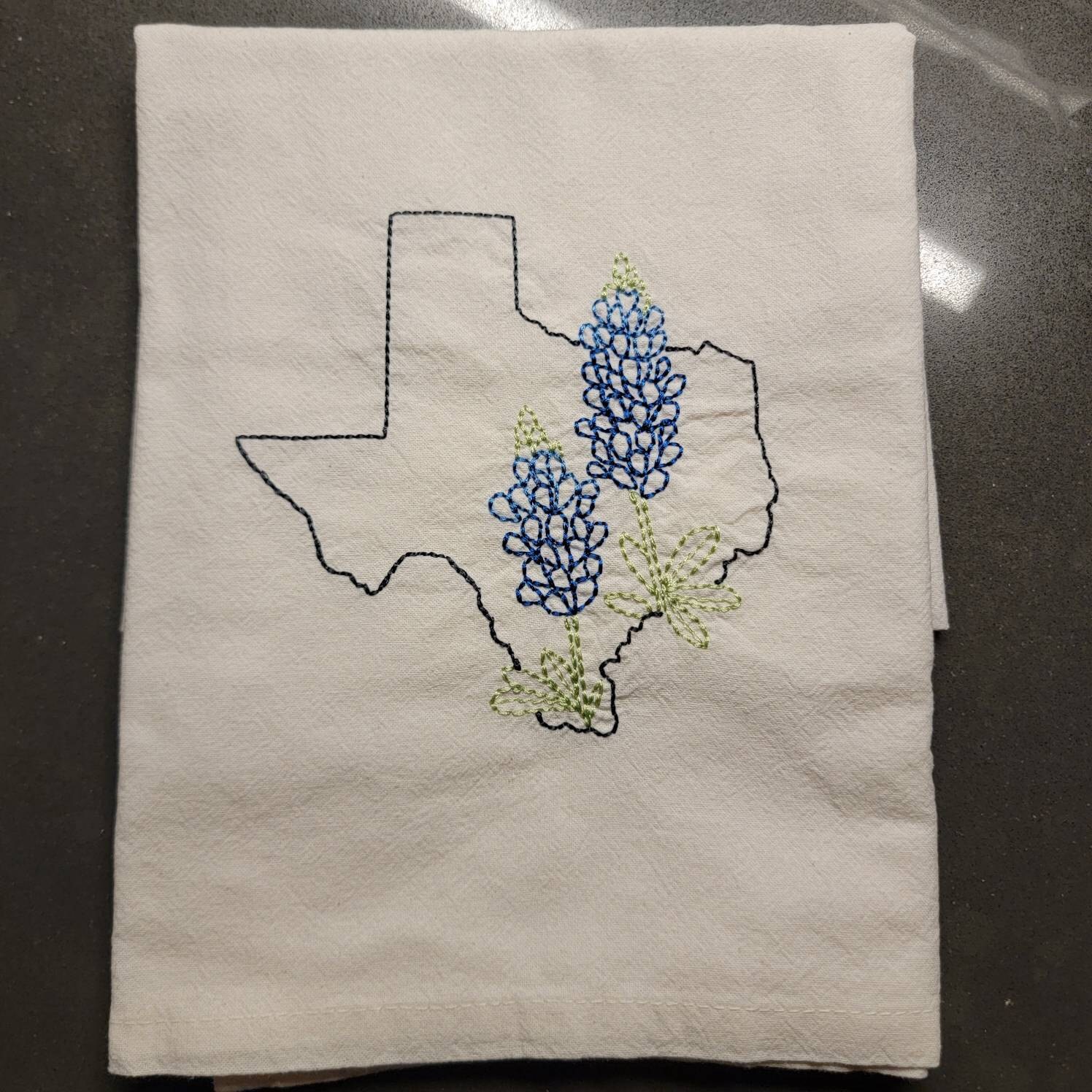 Embroidered State flower Kitchen towel- chose your state