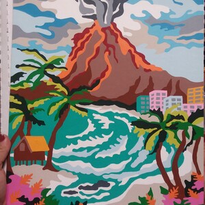 Paint by Number / Volcano / 11x14 / Craft Kit / DIY / Vintage Style ...