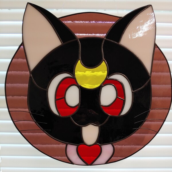 Sail Moon Cats, Anime Cats, Sailor Stained Glass Pattern, Digital