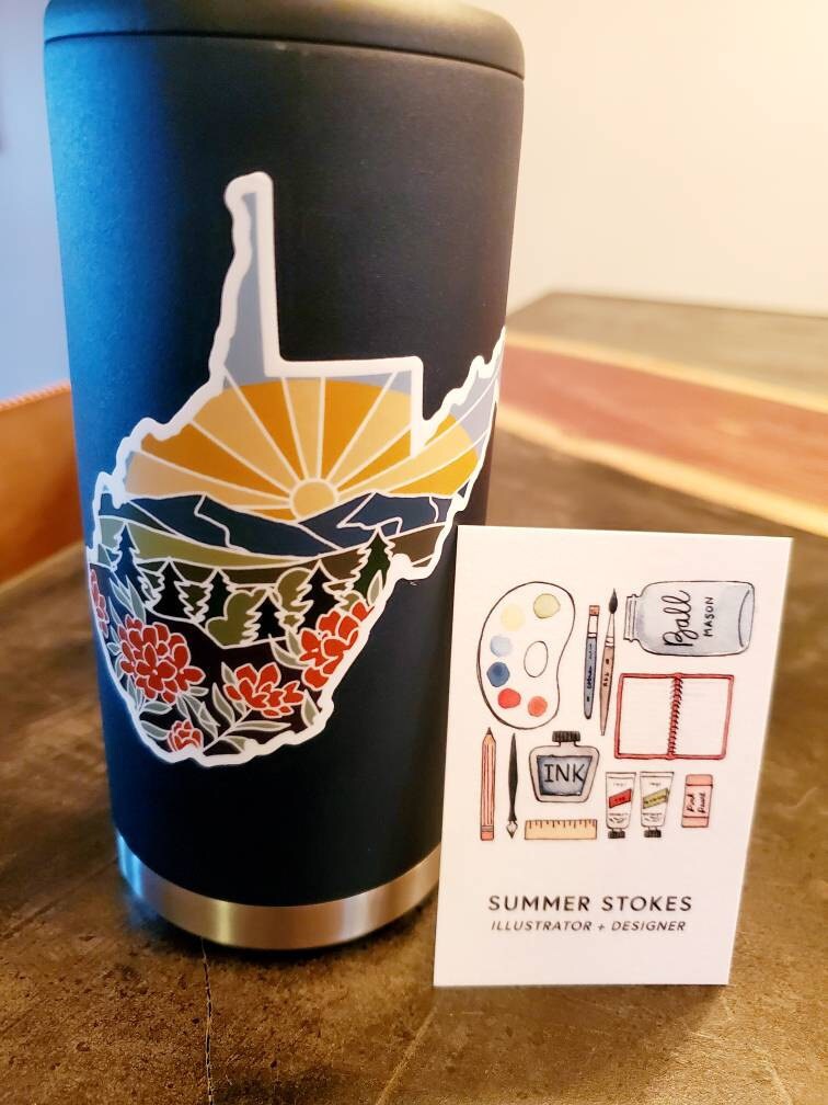 West Virginia Durable Sticker | High Quality Bumper Sticker | United States Vinyl Decal | Weatherproof Sticker | Water Bottle Sticker | 4&quot;