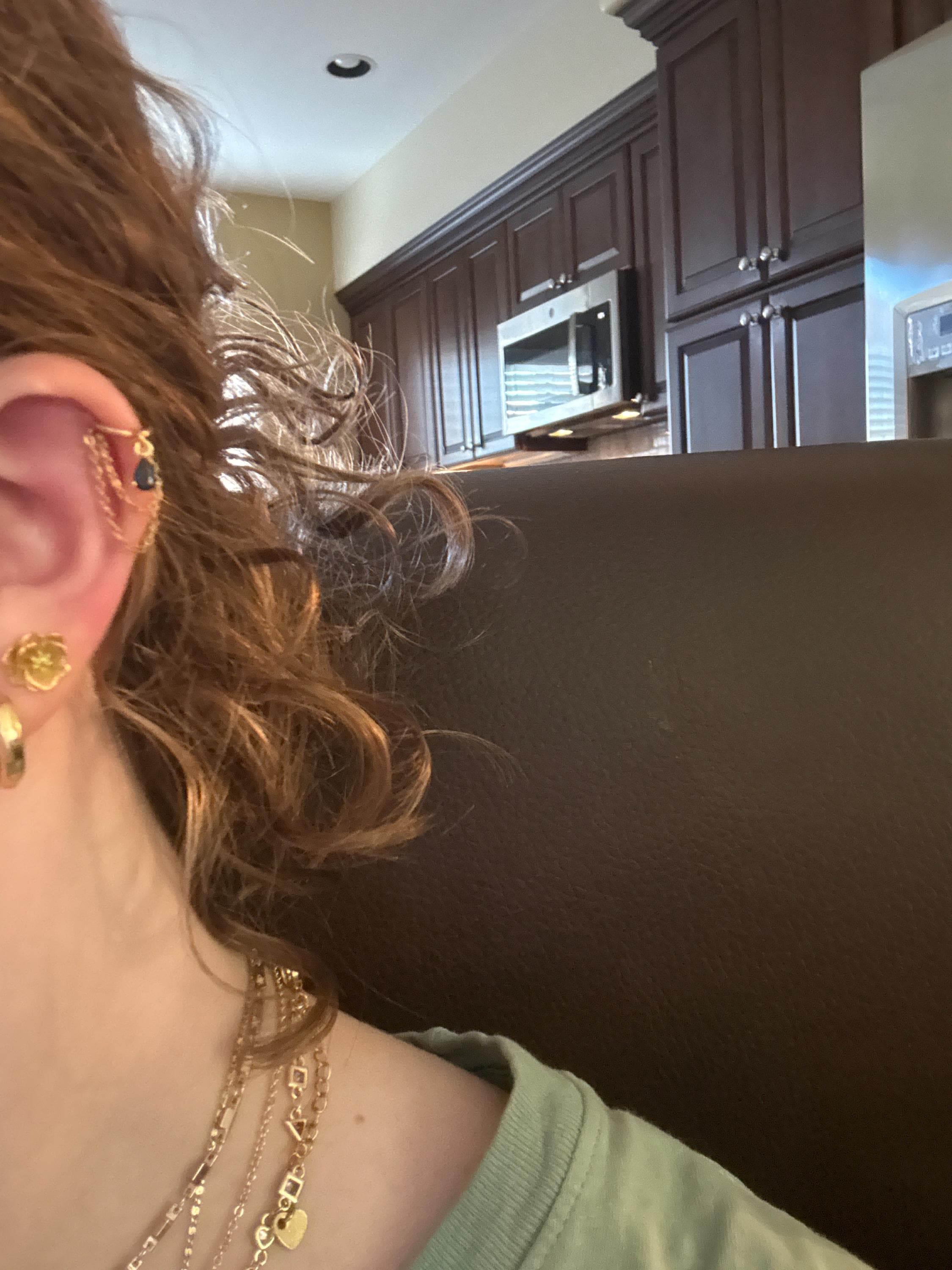 6mm-12mm Dainty Emerald Teardrop Double Chain Helix Piercing, hoop huggies, chain earrings, helix hoops, 16g 18g stainless