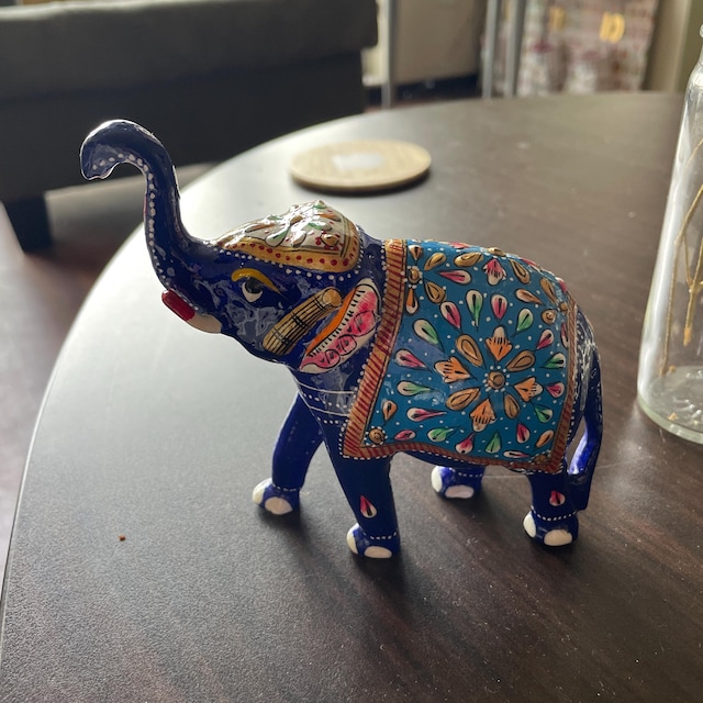 Handmade Blue Elephant Statue – Rajasthani Metal Folk Art Decor - Etsy